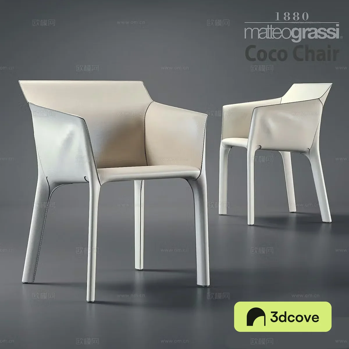 Italian dining chair single chair single chair 3d model