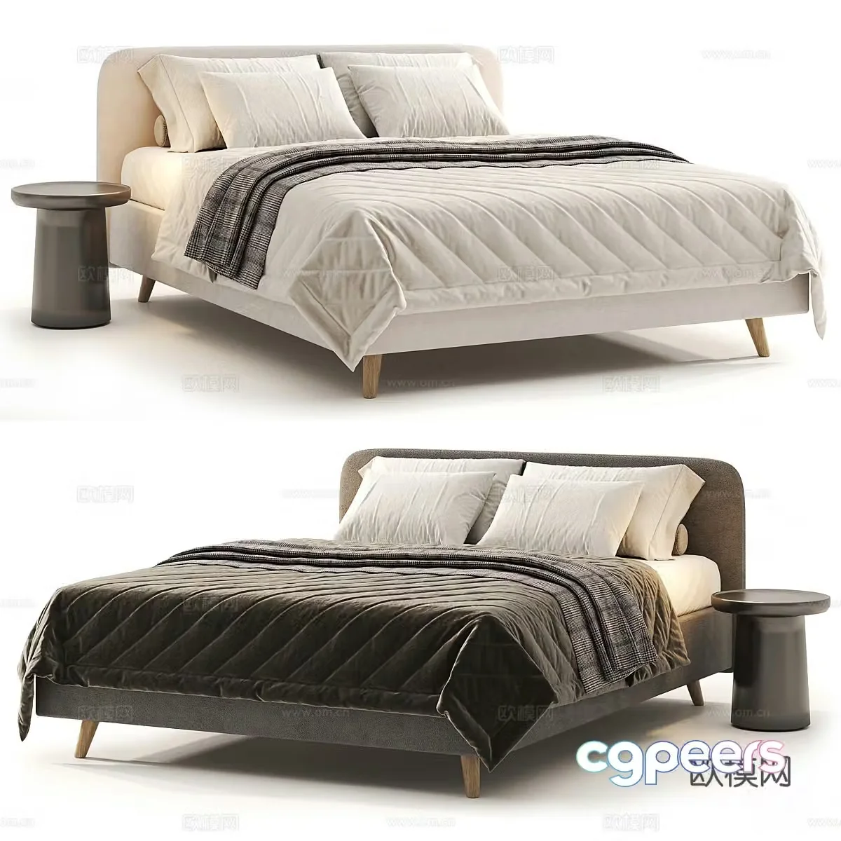 Double bed 3d model