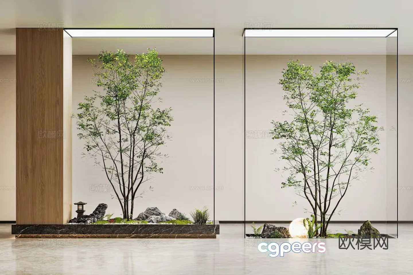 Modern interior landscaping interior landscape 3d model