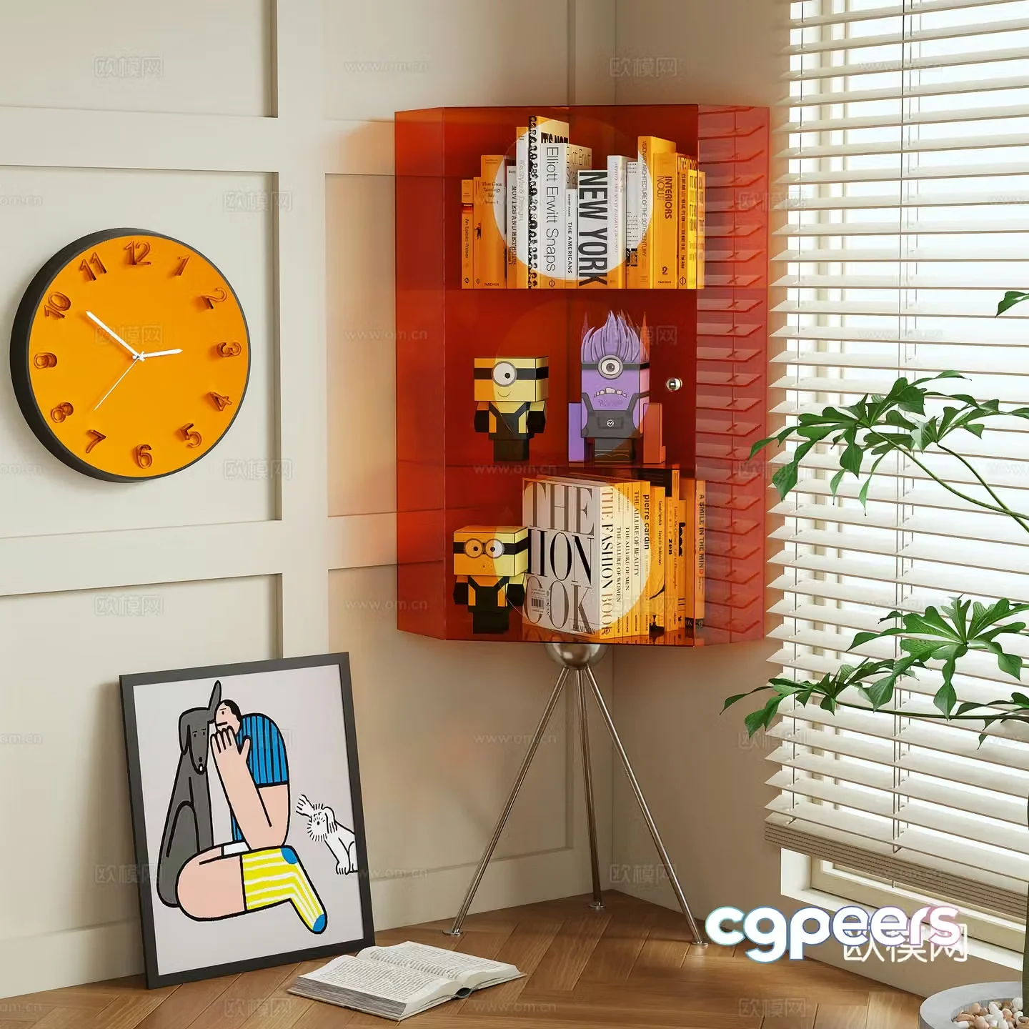 Modern cabinet side cabinet acrylic cabinet 3d model