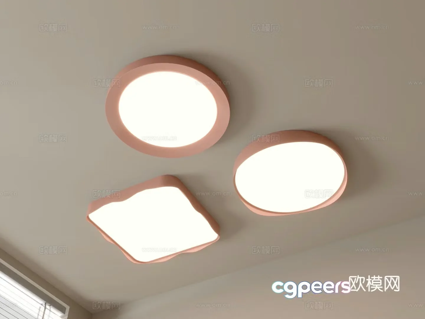 Geometric ceiling lamp bedroom lamp 3d model