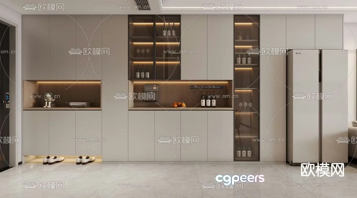 Modern wine cabinet shoe cabinet 3d model