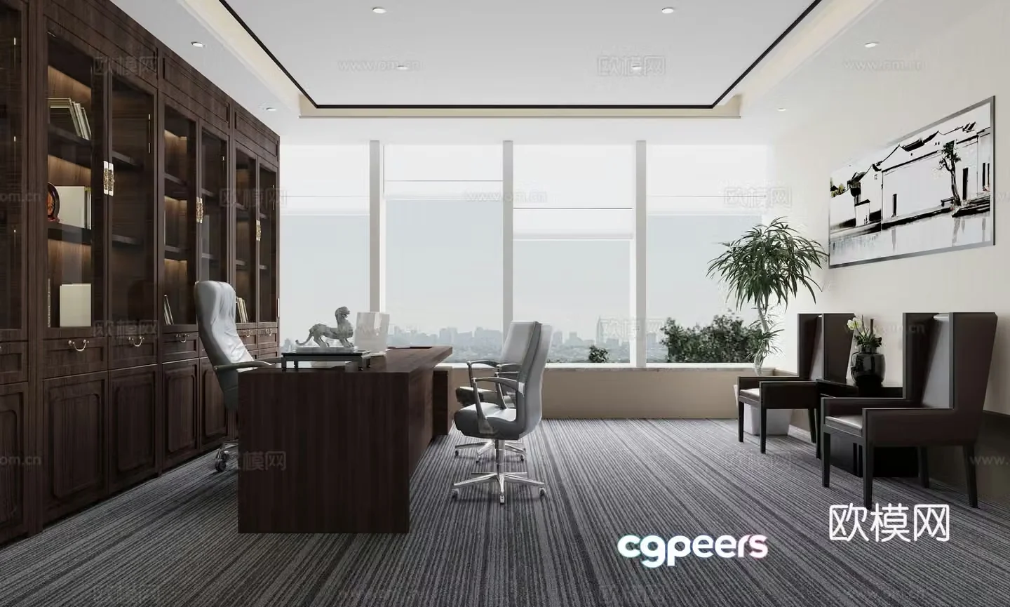 New Chinese manager office 3D model