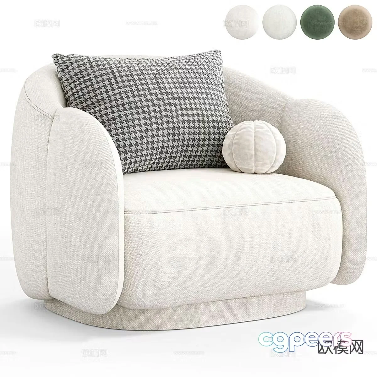 Single sofa armrest sofa 3d model