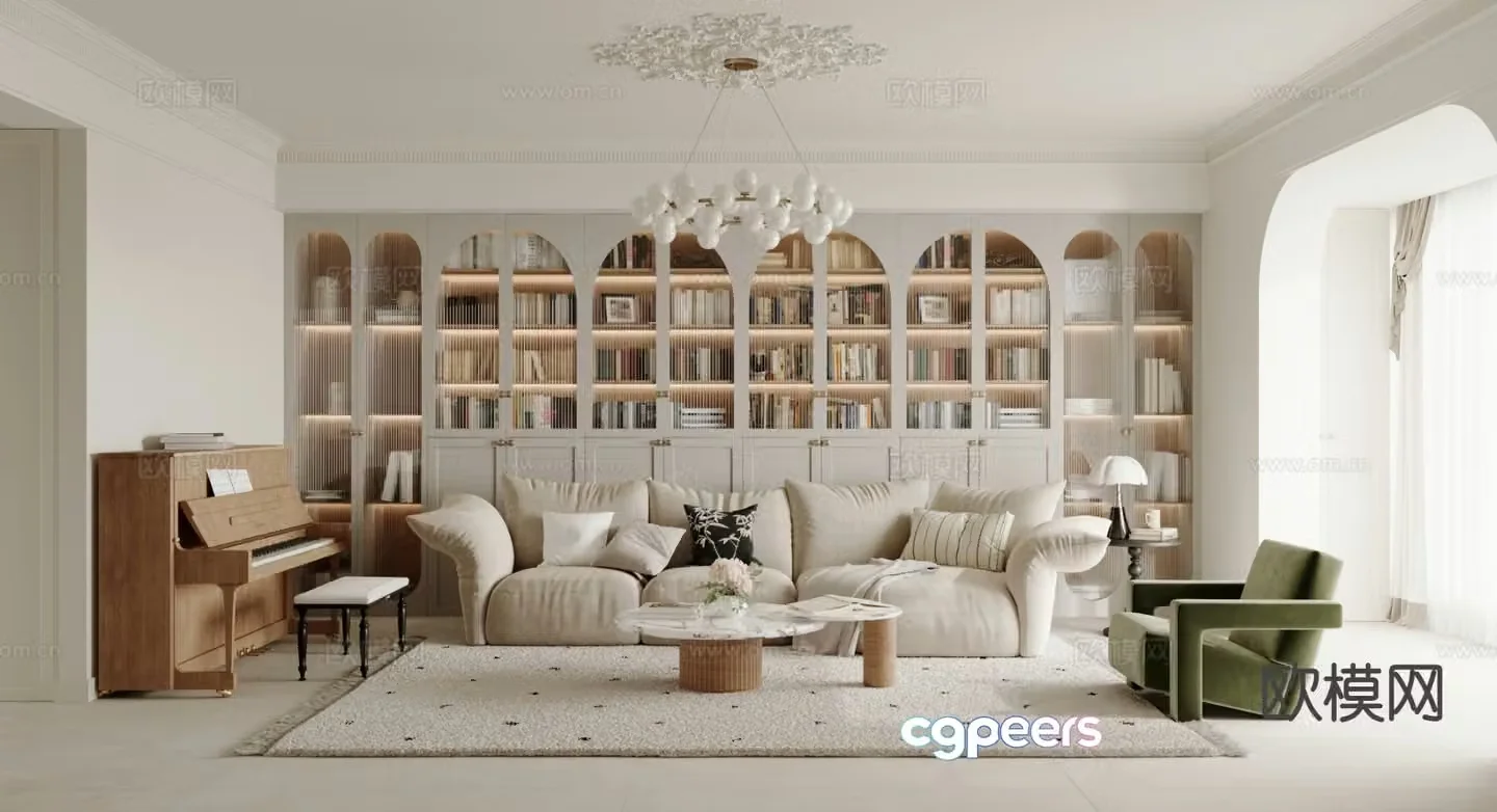 French living room 3d model