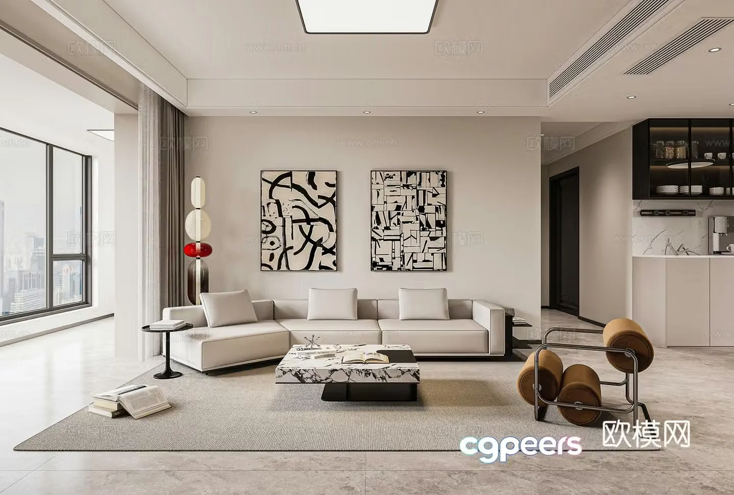 Modern living room 3d model