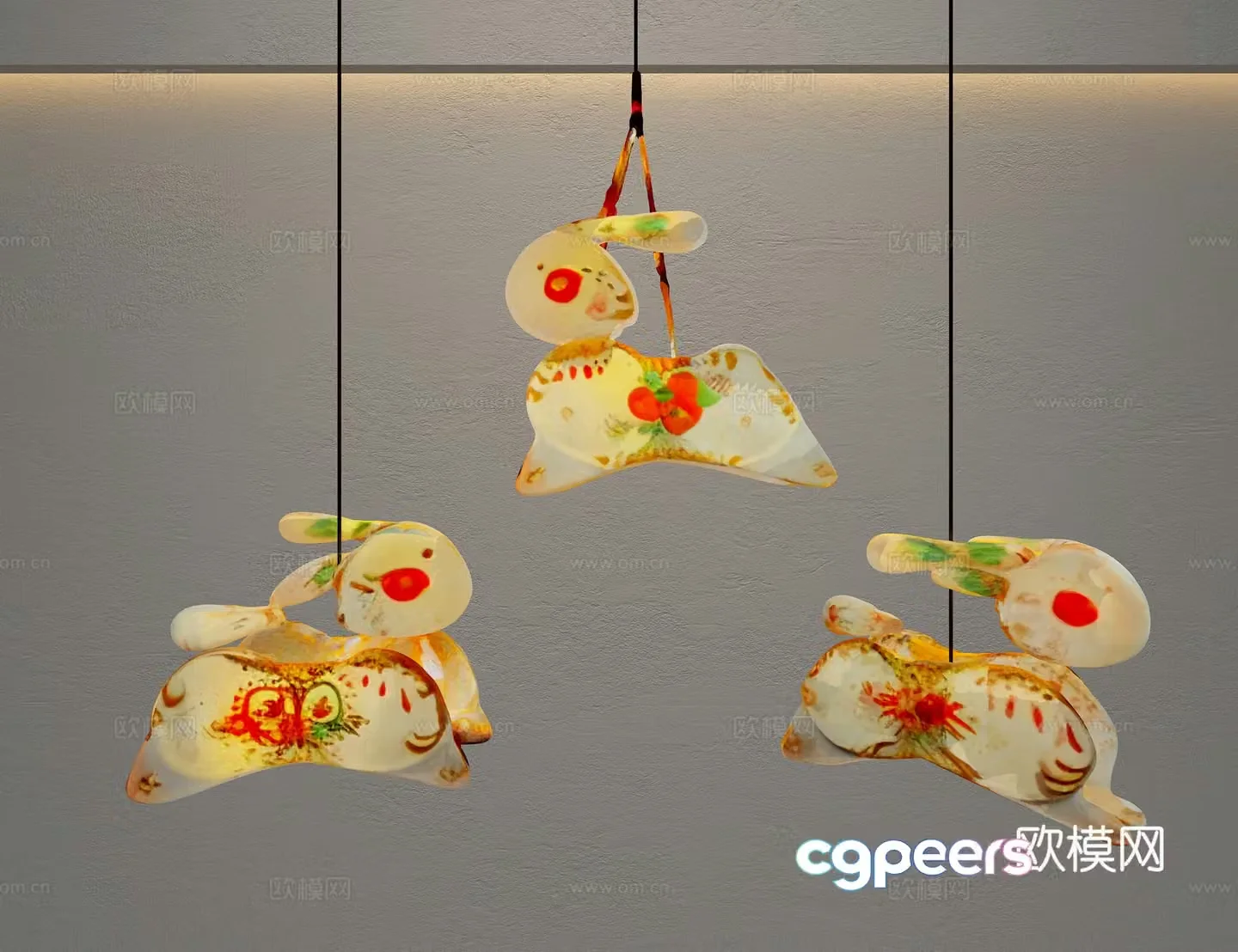 Lantern rabbit 3d model