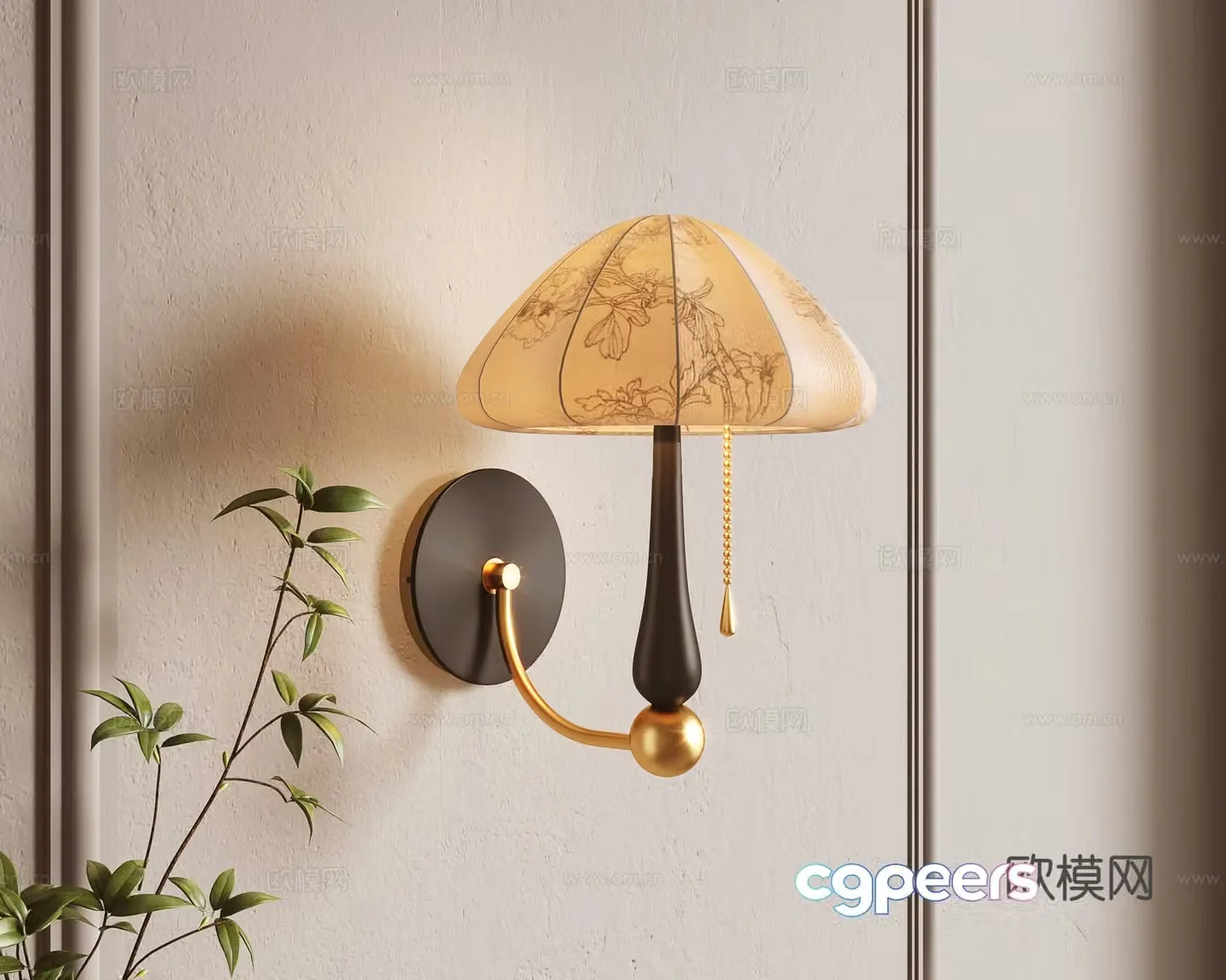 Song Dynasty aesthetic wall lamp 3d model
