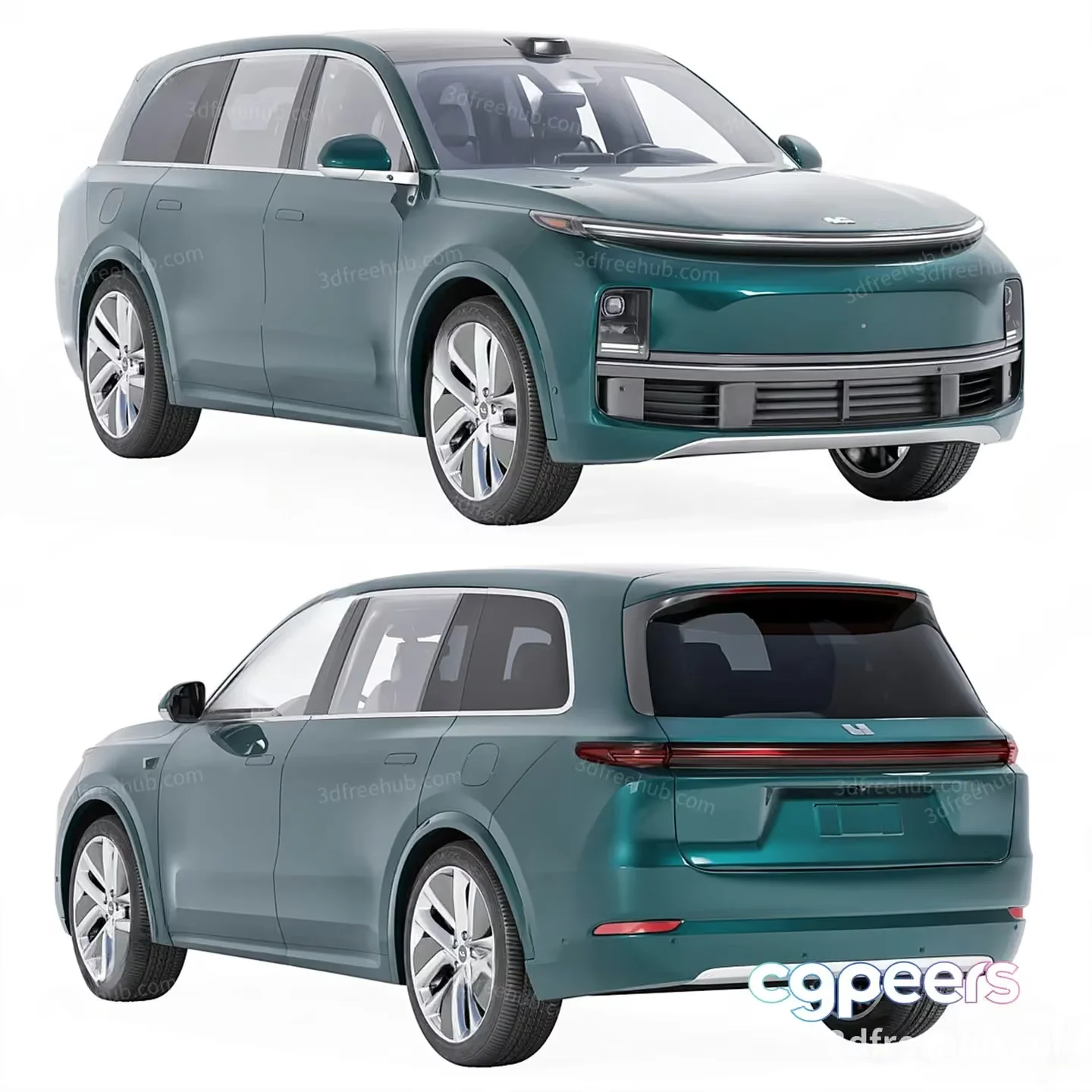 The Main Subject Is A Green Car And One Key Characteristic Is Its Sleek 3D Model – 23174 – VRAY Render