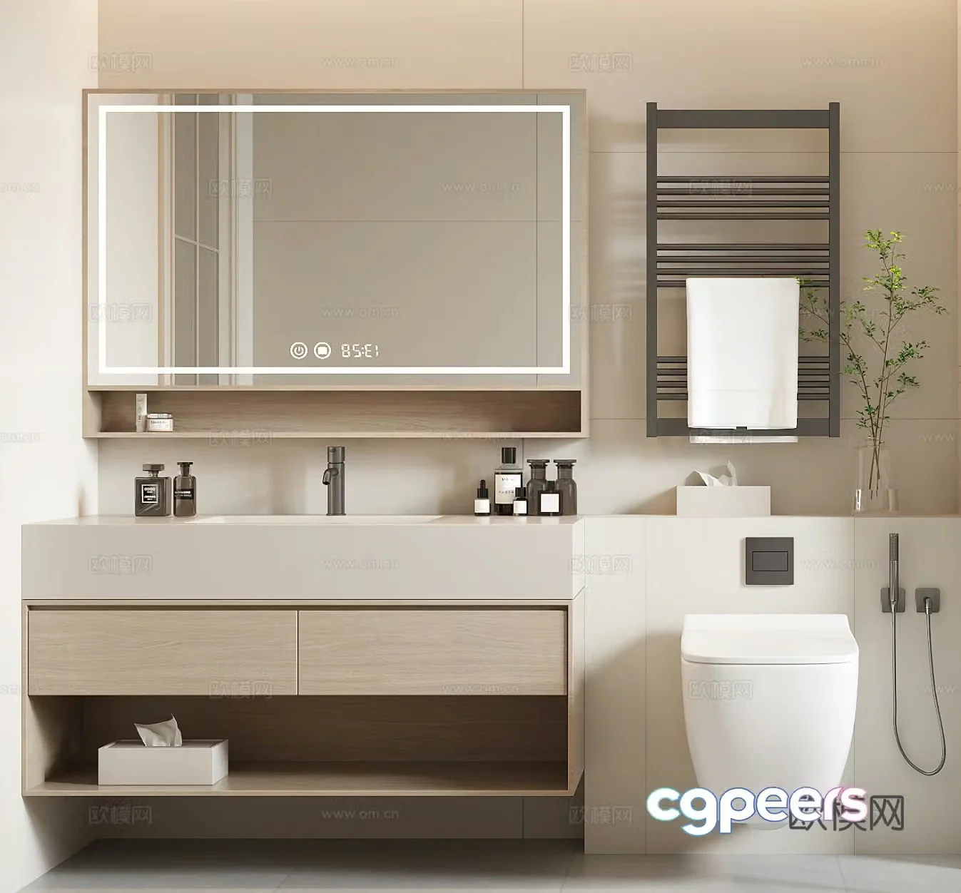 Modern bathroom cabinet 3d model