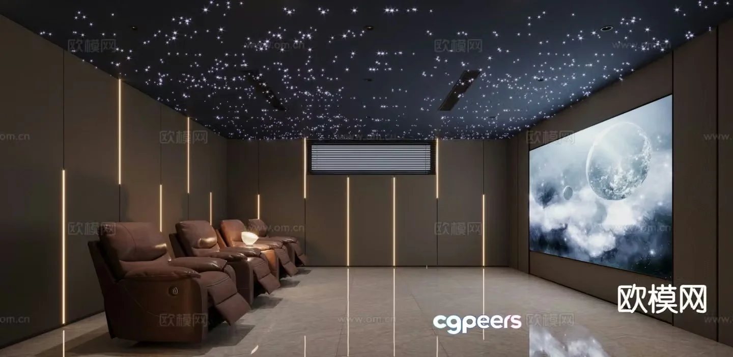 Modern audio-visual room audio-visual room 3d model