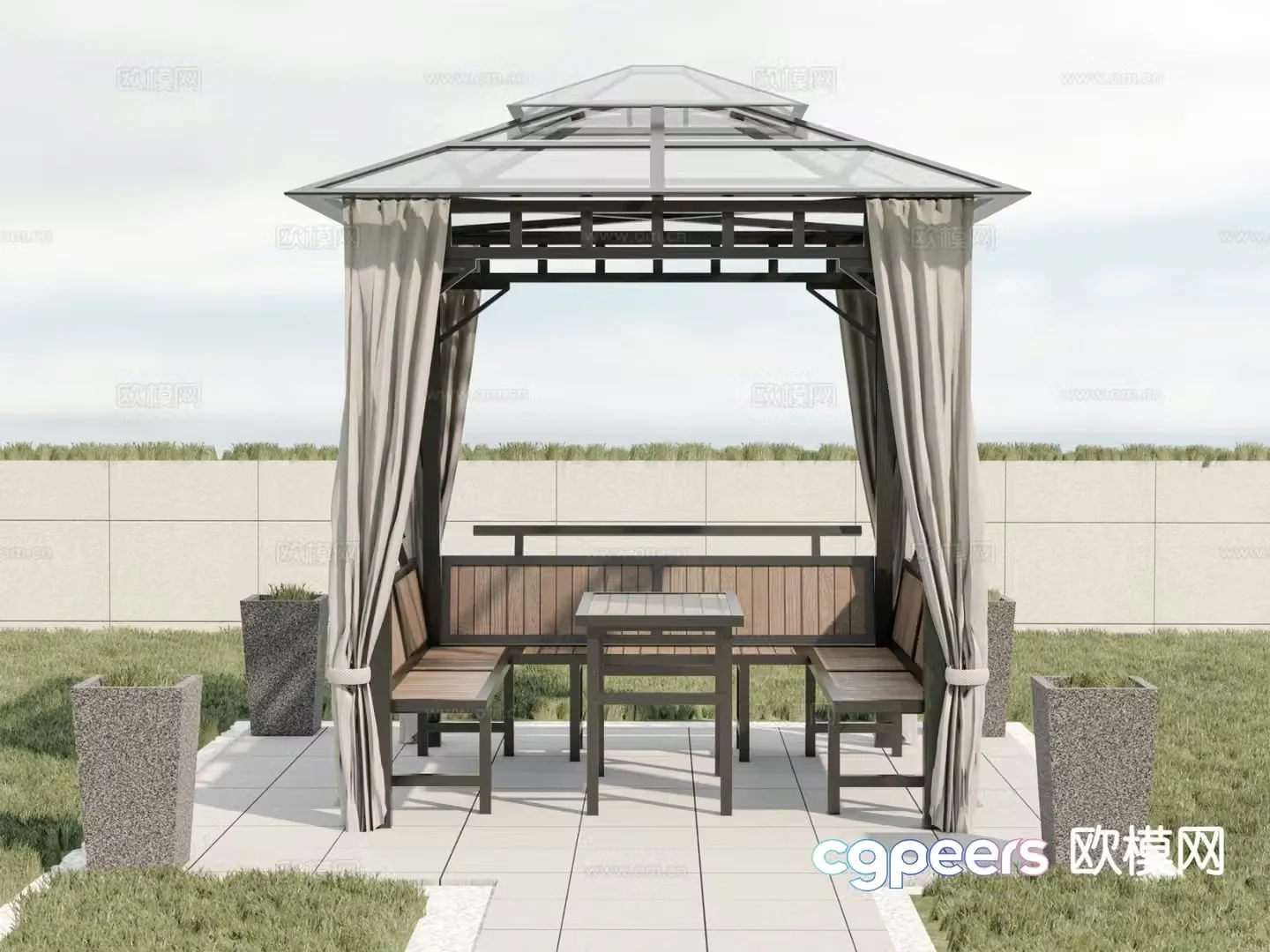 New Chinese style pavilion 3d model