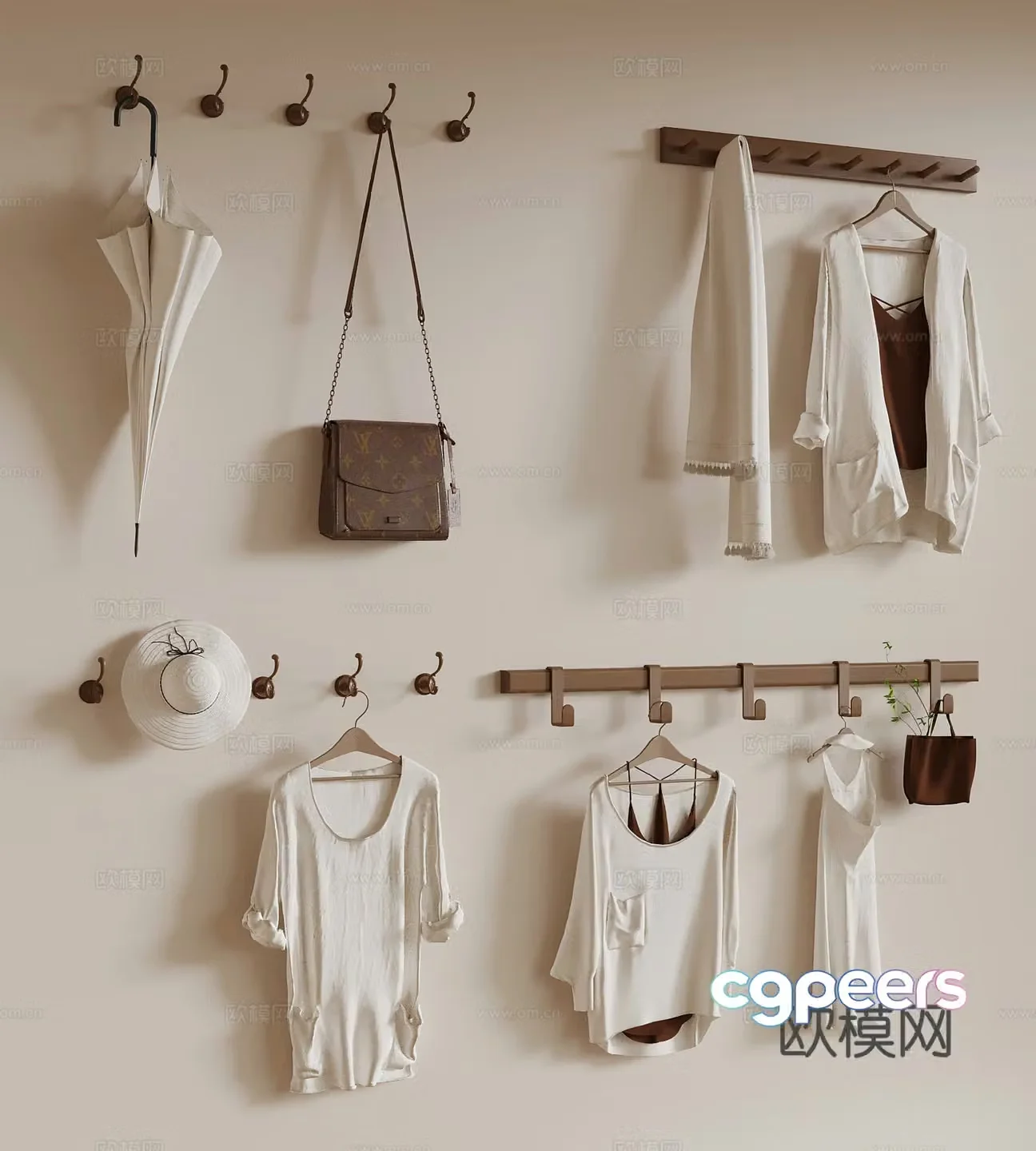 Wasabi Middle Style Clothes Hook Clothes Hanger 3D Model
