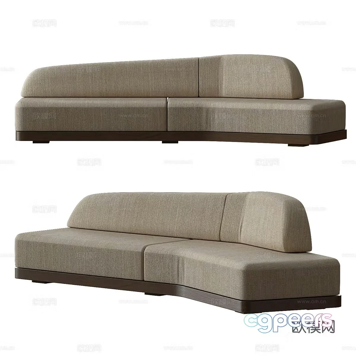 Modern Italian Champel casual sofa 3d model