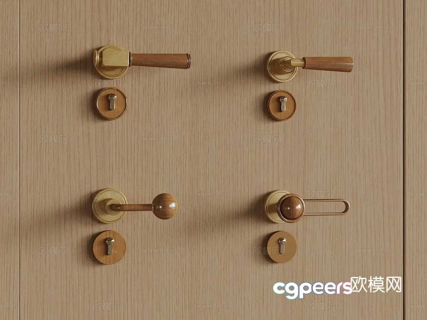 Modern handle door handle 3d model