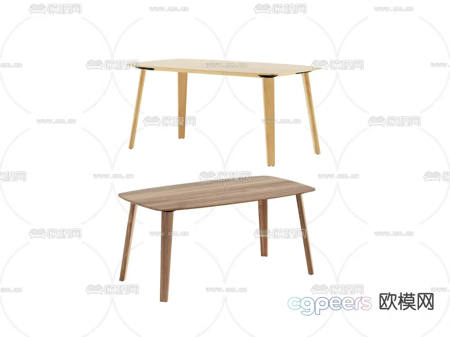 Wooden dining table office desk coffee table 3d model