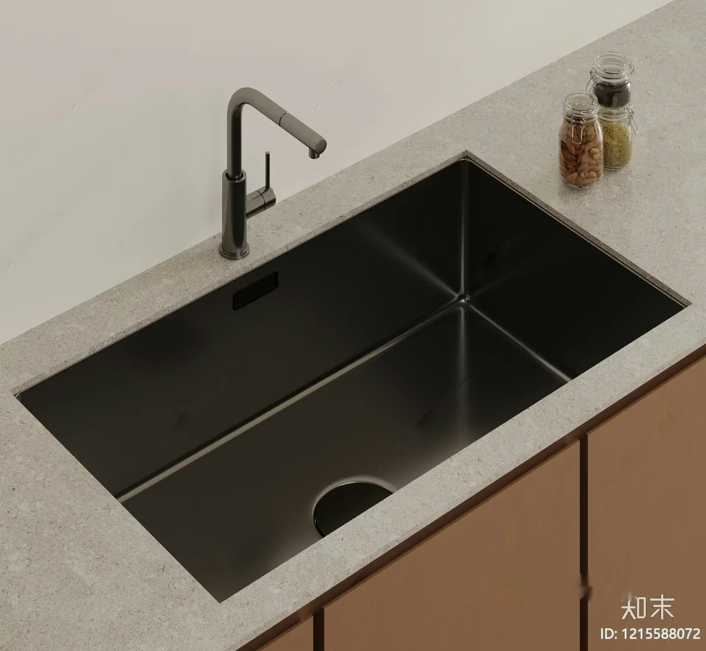 A Black Sink With A Faucet 3D Model – 11366 – VRAY Render
