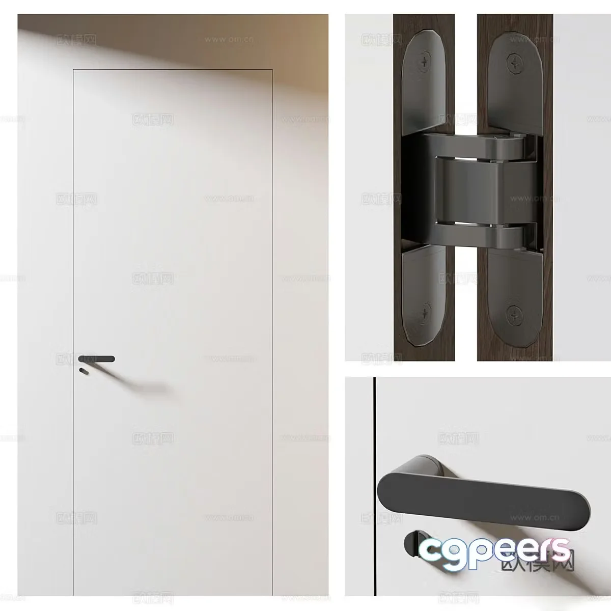 Bedroom door swing door 3d model