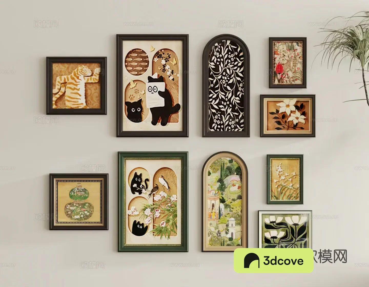 Retro decorative painting combination painting