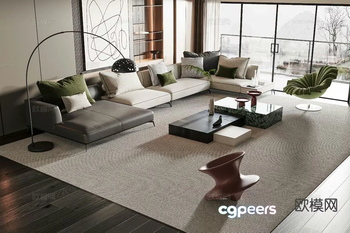 Modern modular sofa corner sofa 3d model