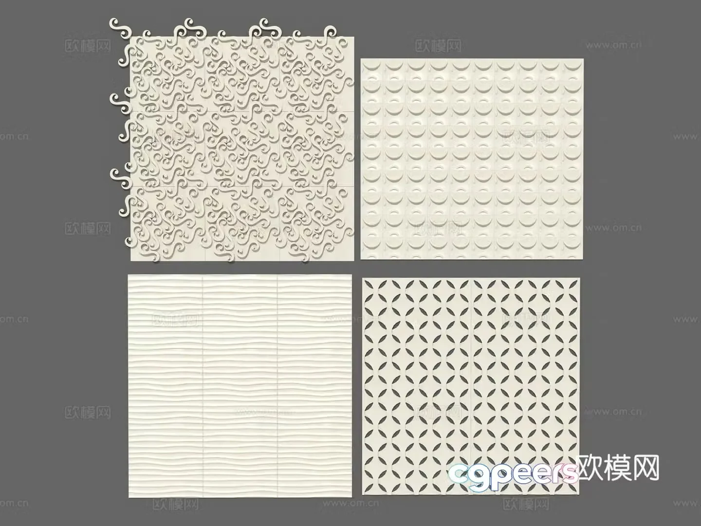 Modern interior European style stone metal stone slab marble three-dimensional wall wall wall trim metal 3d model
