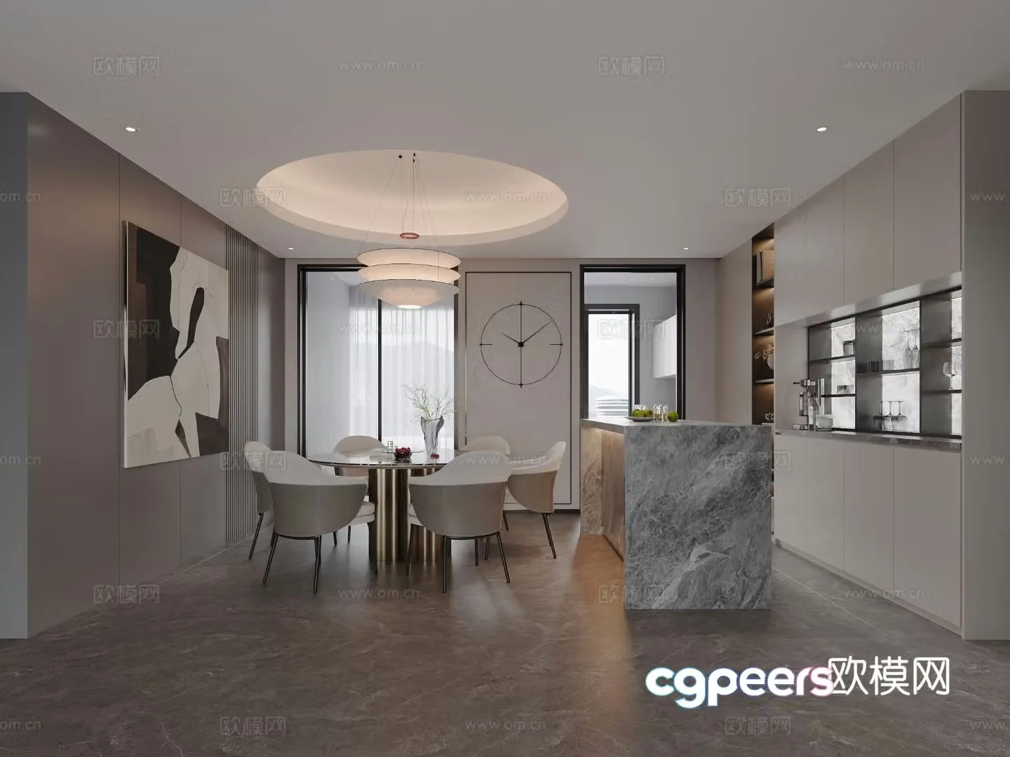 Light luxury restaurant 3D model