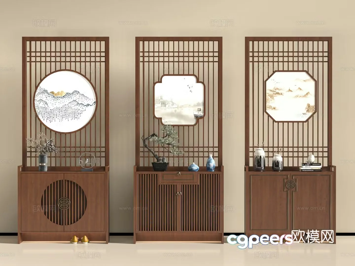 New Chinese shoe cabinet 3D model