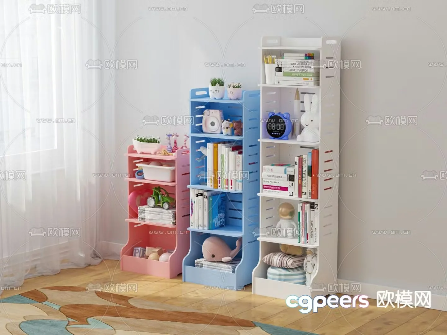 Children’s bookcase shelf 3d model