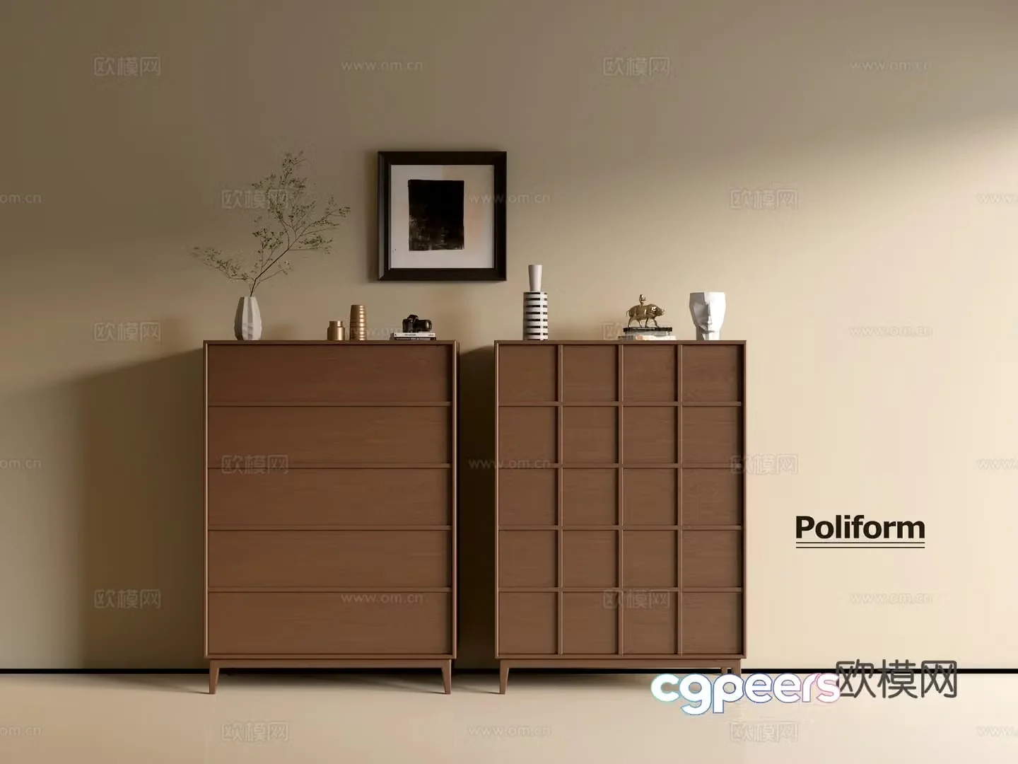 Modern wood grain cabinet ins wind minimalist wind cabinet whole cabinet sideboard balcony cabinet storage 3D model