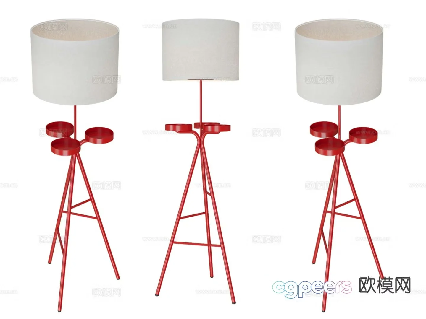 tripod floor lamp 3d model