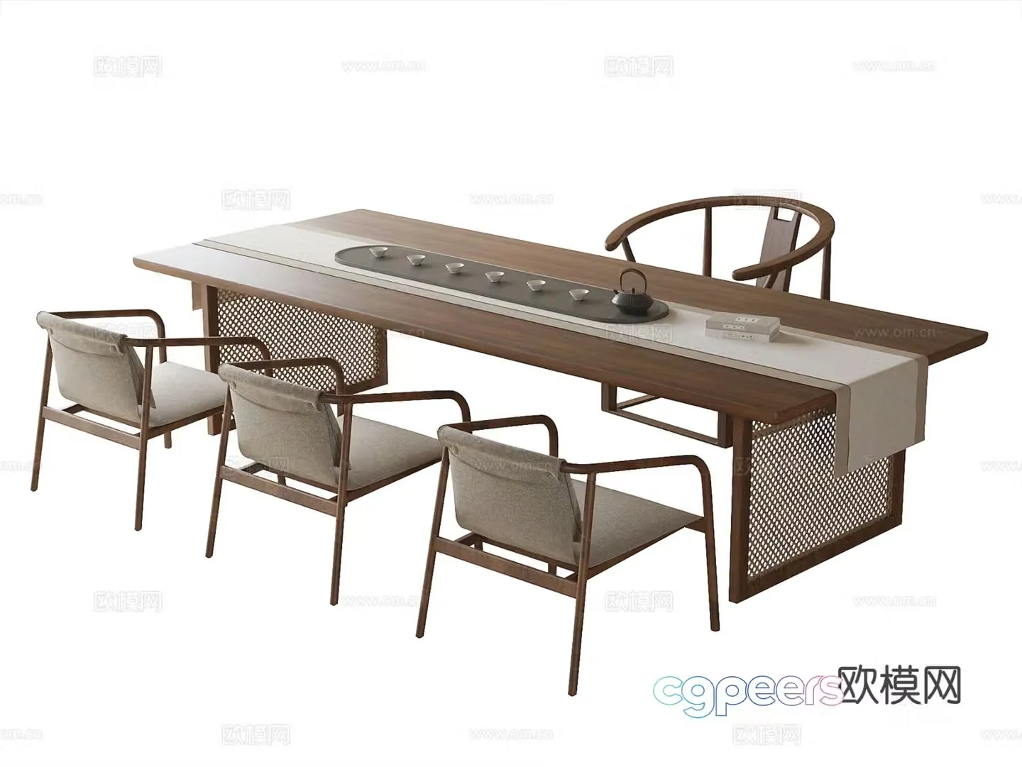 New Chinese style tea table tea table 3d model