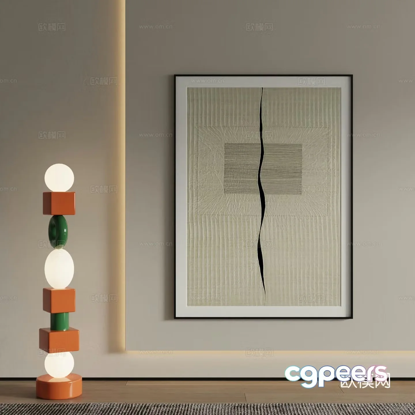 Modern decorative painting Abstract painting 3d model