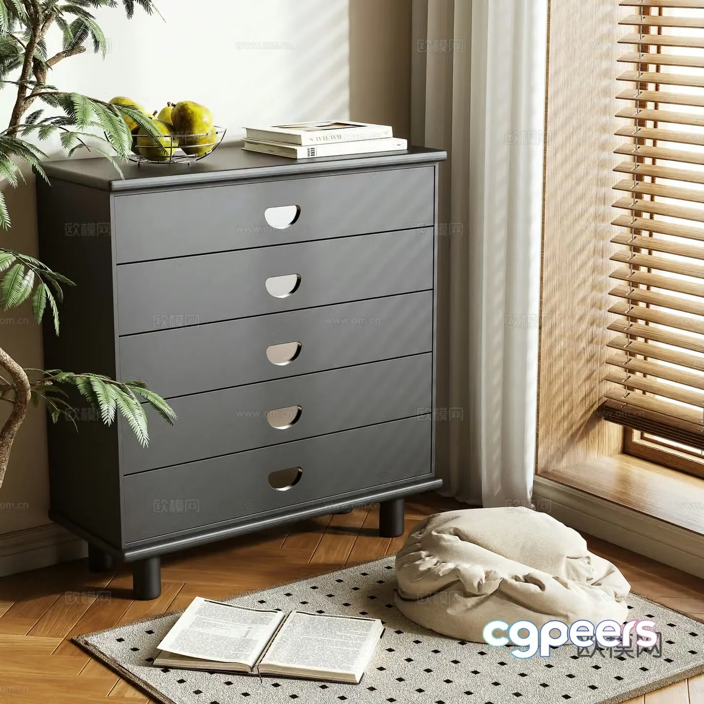 chest of drawers storage cabinet 3d model