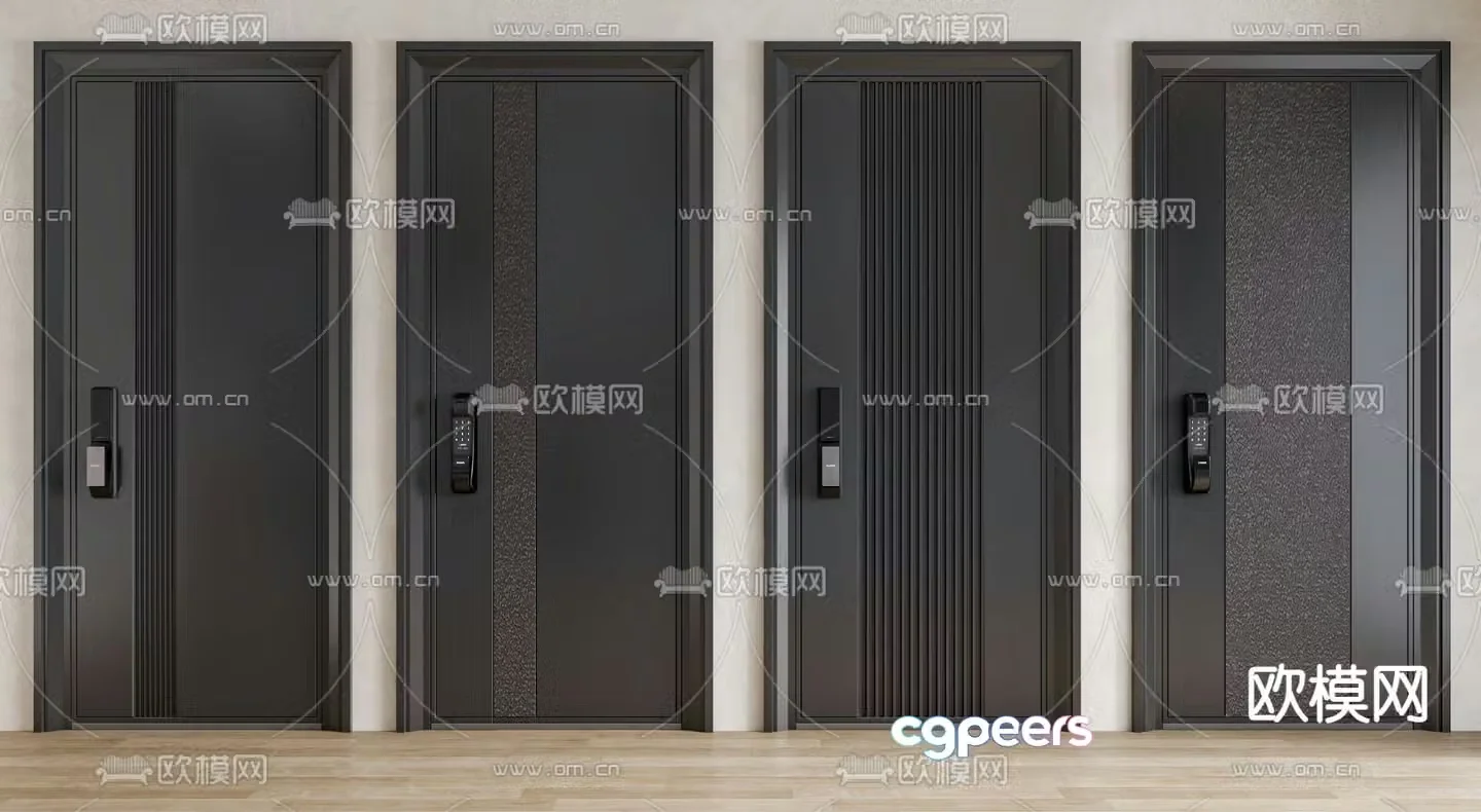Security door entrance door fingerprint lock password lock 3d model