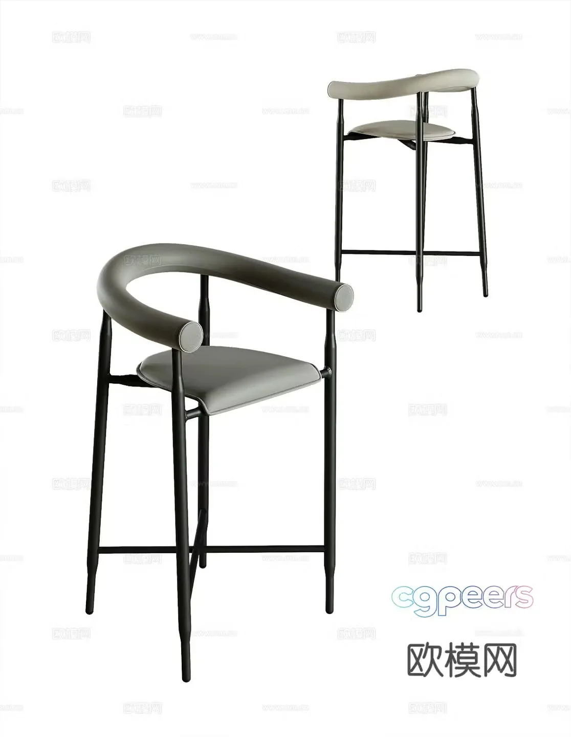 Modern bar stool bar stool high stool 3d model