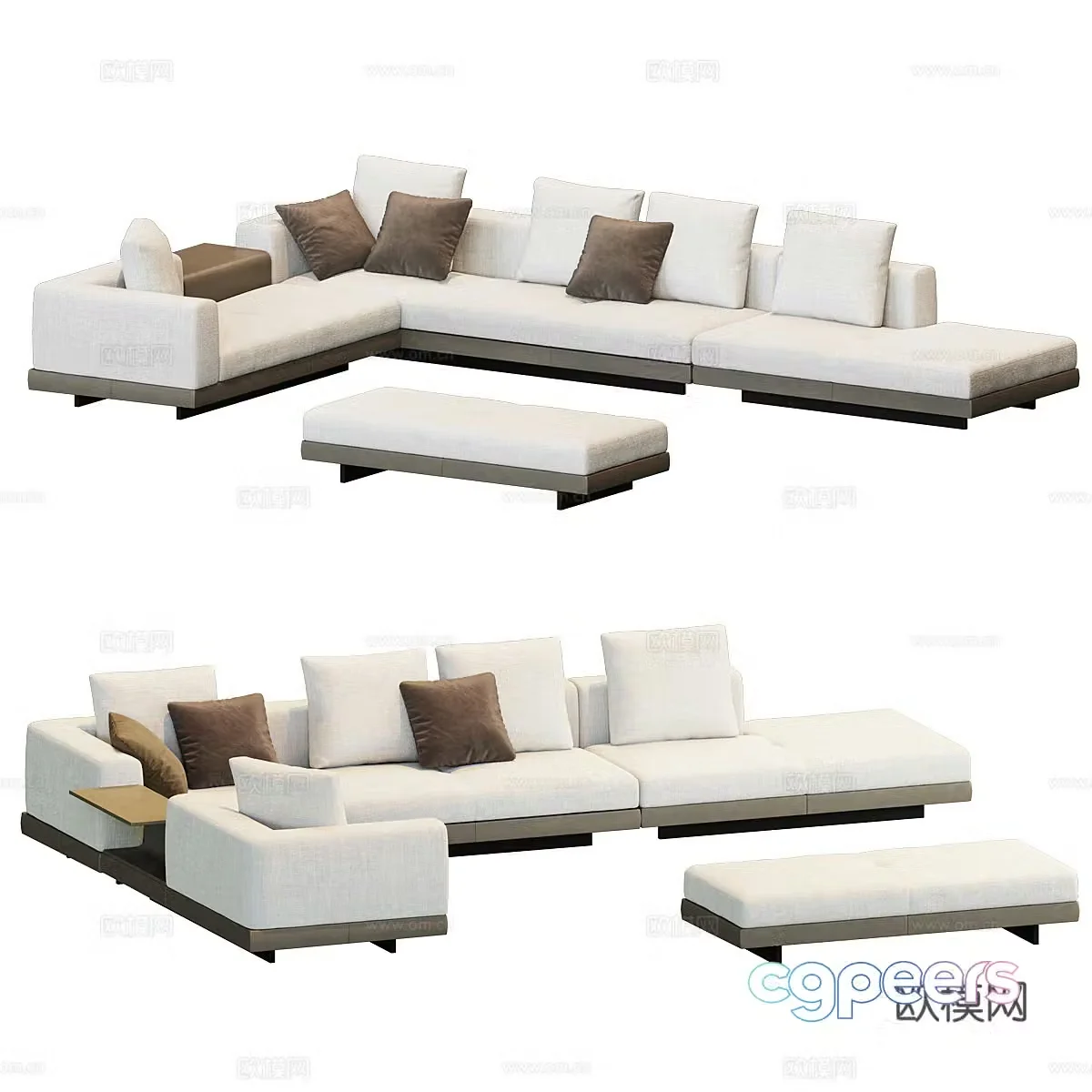 Multi-person sofa corner sofa 3d model