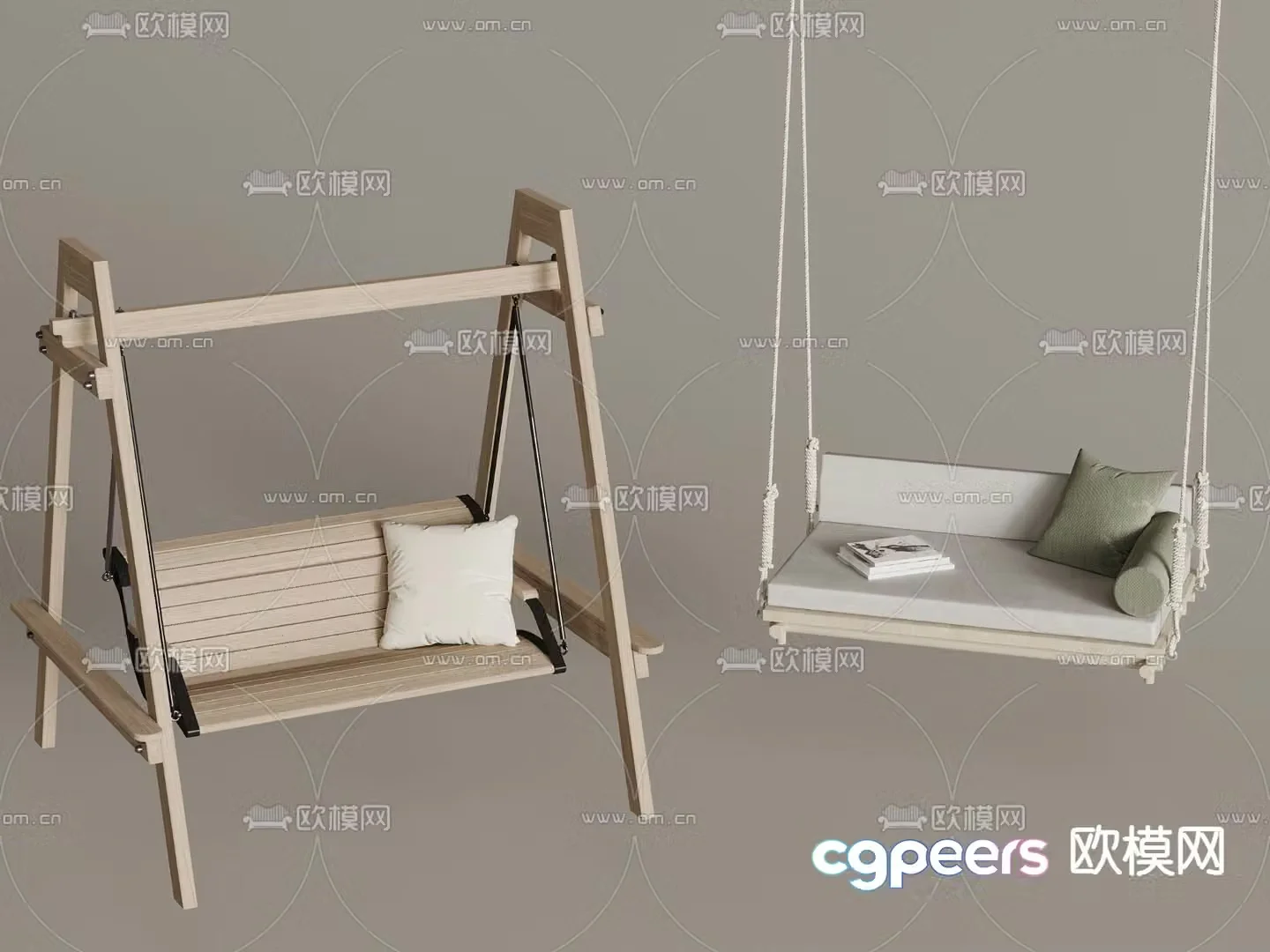 Outdoor hanging chair swing chair courtyard swing 3d model