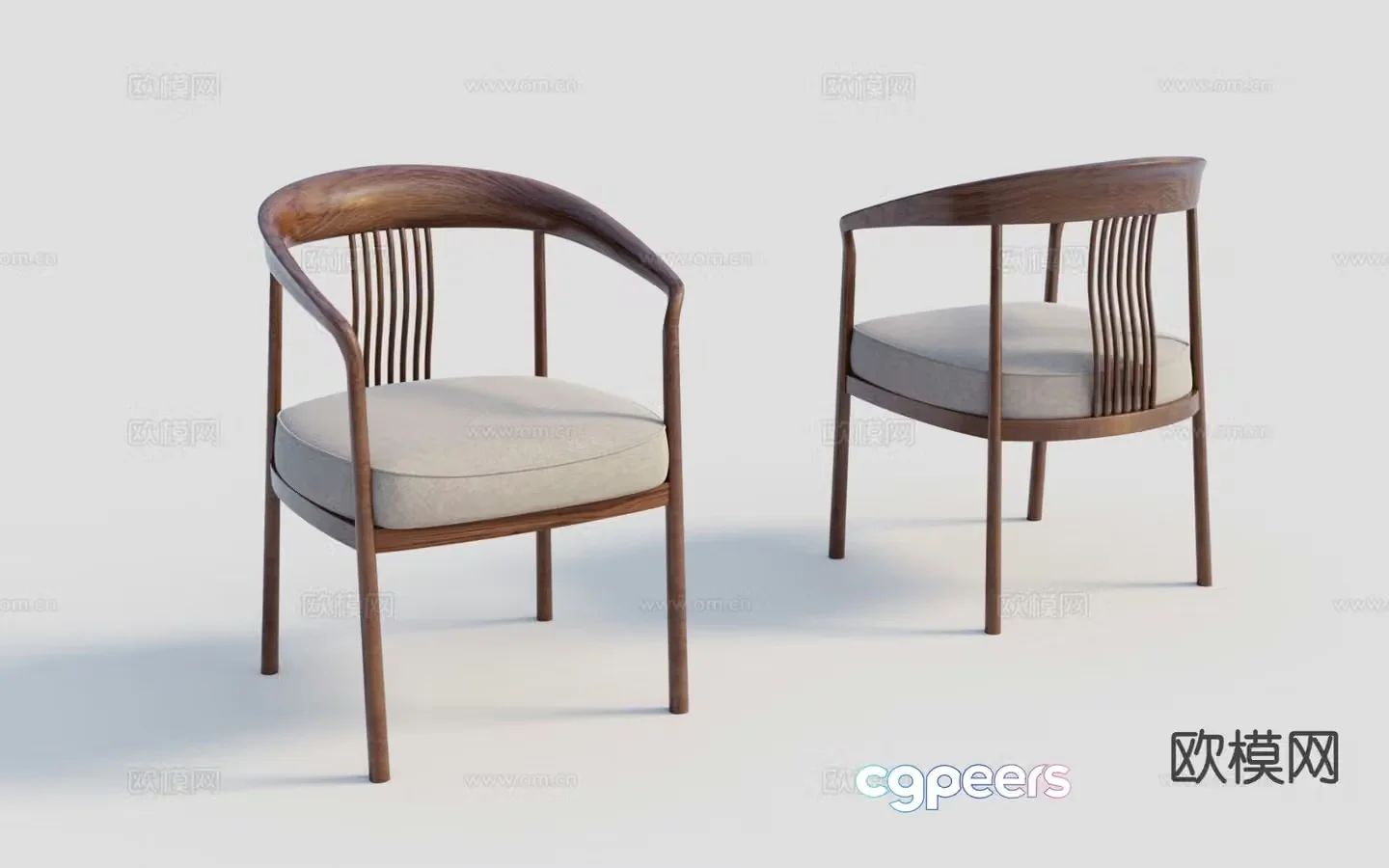 New Chinese style chair single chair dining chair 3d model