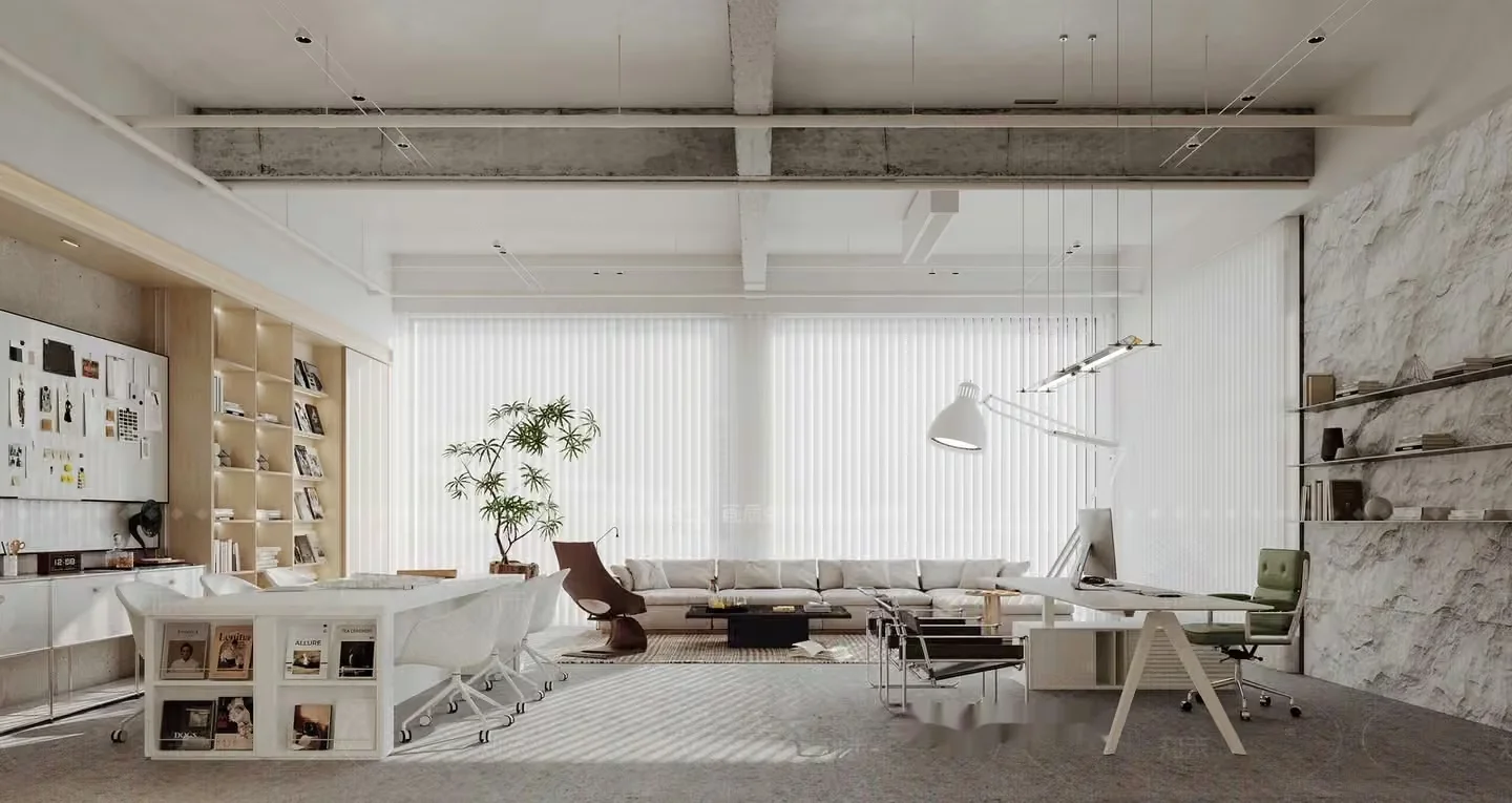 Modern Minimalist Office 3D Model – 754 – VRAY Render