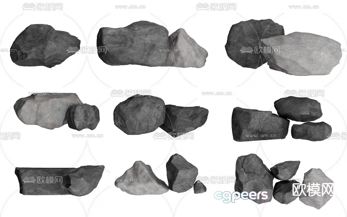 rock stone stone 3d model