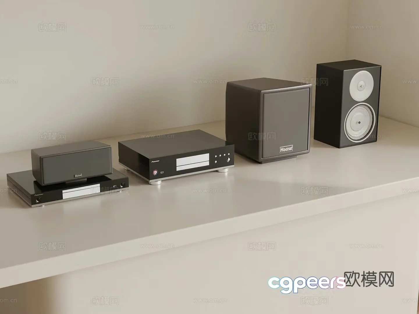 Modern audio expander subwoofer 3d model