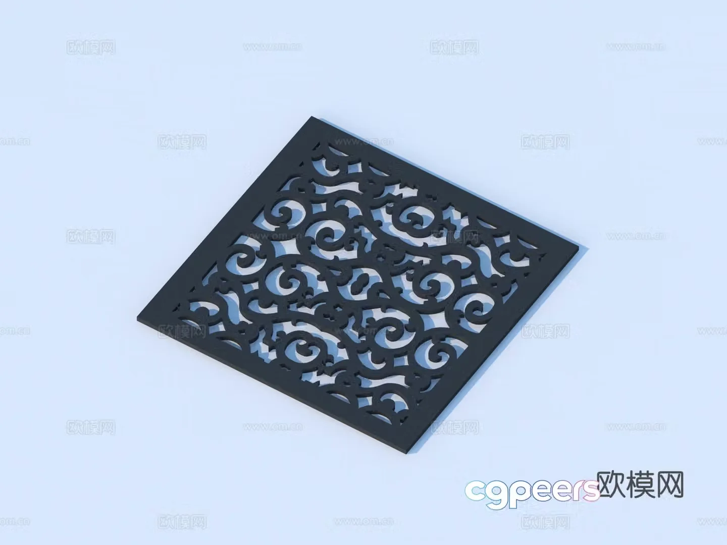 Carved window Grating window Hollow window Relief Wood carving 3D model