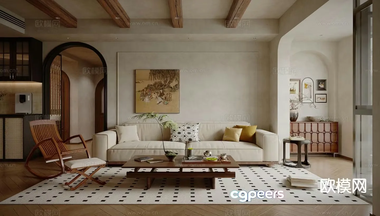 Medieval style living room 3D model