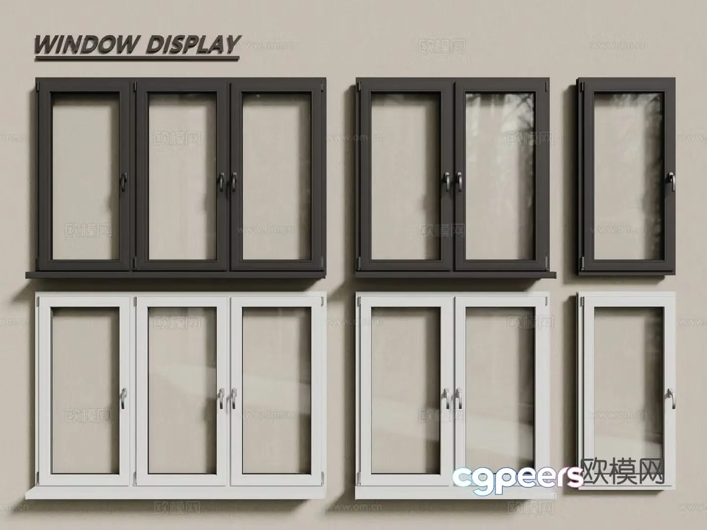 Modern windows aluminum alloy windows casement windows floor-to-ceiling windows sliding windows 3d model