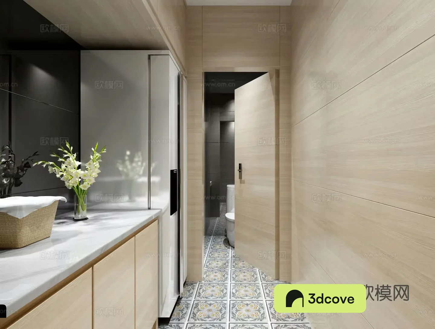 Modern restroom bathroom