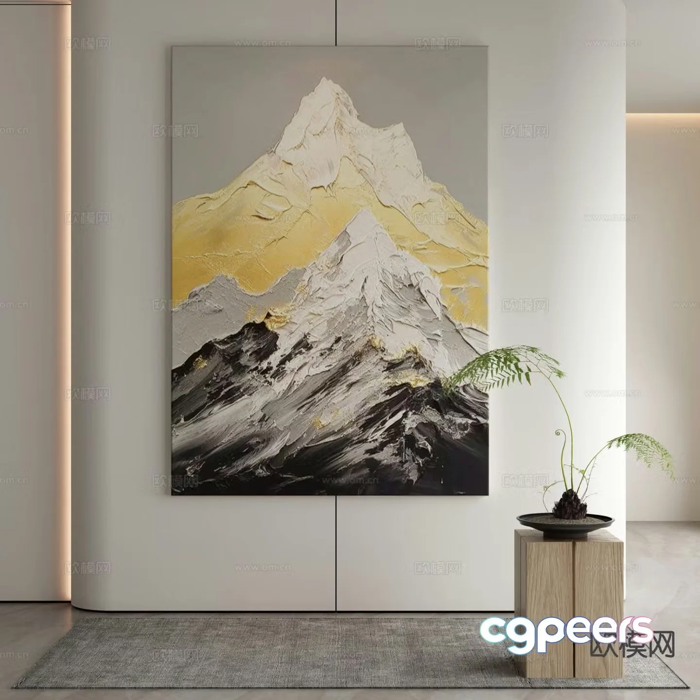 Modern decorative painting mountain hanging painting 3d model