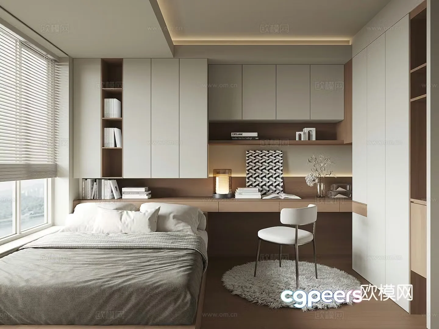 Modern tatami bedroom 3d model