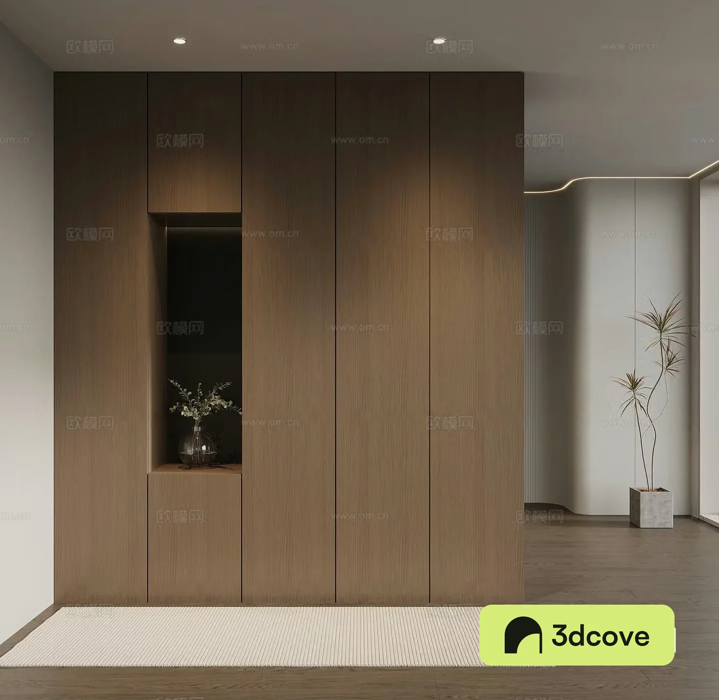 Italian minimalist porch cabinet 3D model of porch background