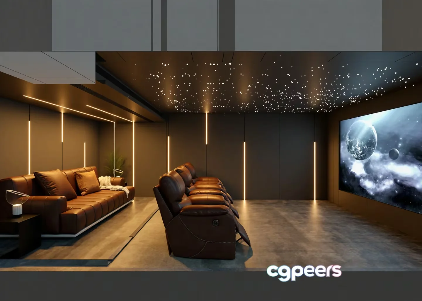 Modern Home Theater 3D Model – 9554 – VRAY Render