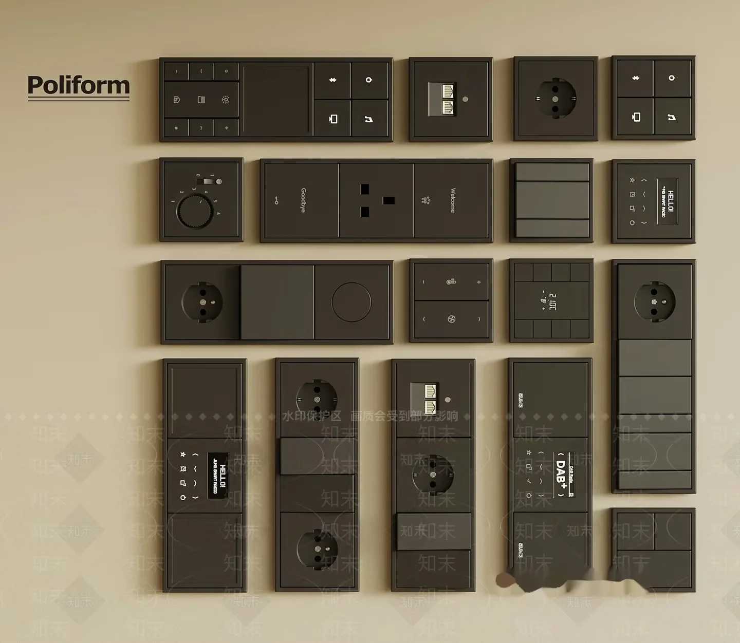 Modern Wall Control Panels 3D Model – 7428 – VRAY Render